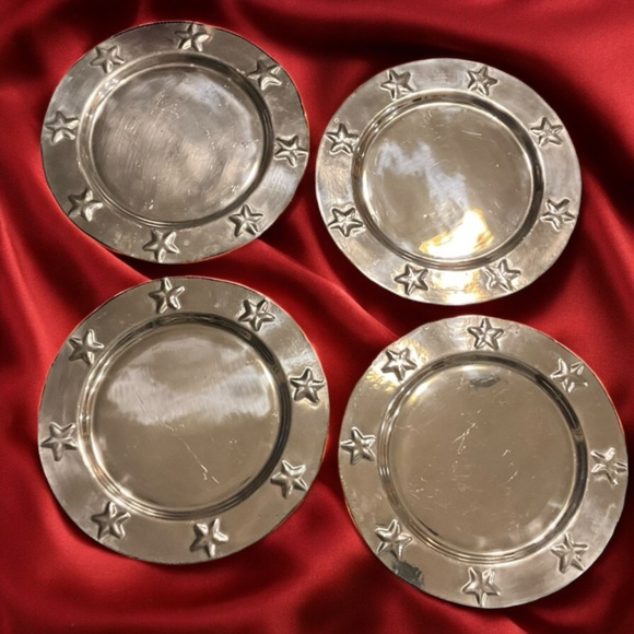 Large Serving Bowl & Set Of 4 Chargers Handcrafted In Mexico STAR Embellishment - Picture 1 of 11